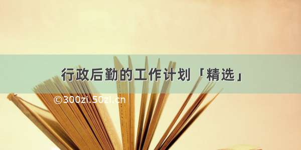 行政后勤的工作计划「精选」