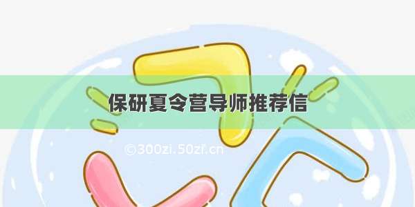 保研夏令营导师推荐信