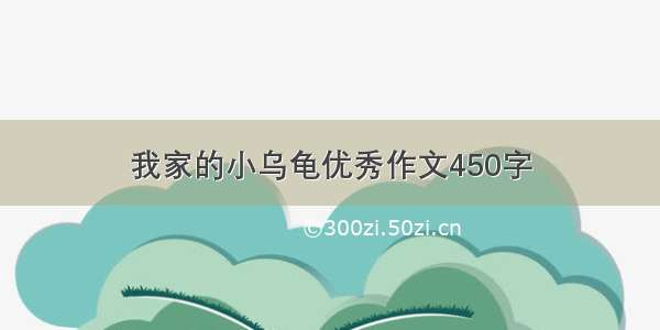 我家的小乌龟优秀作文450字