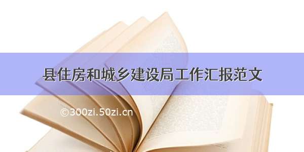 县住房和城乡建设局工作汇报范文