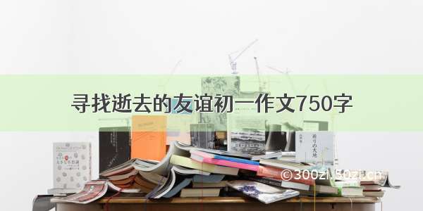 寻找逝去的友谊初一作文750字