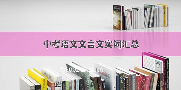 中考语文文言文实词汇总