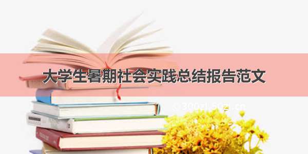 大学生暑期社会实践总结报告范文