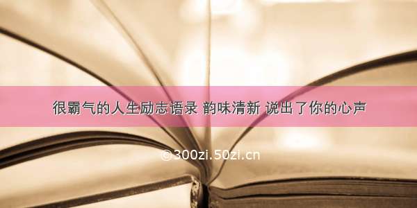 很霸气的人生励志语录 韵味清新 说出了你的心声