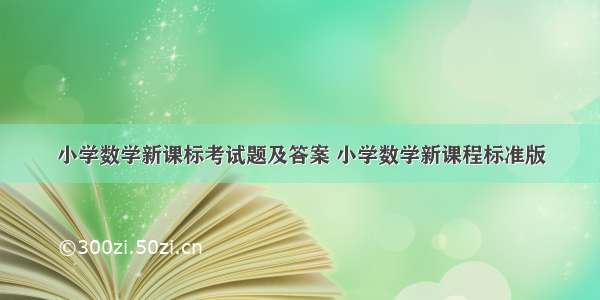 小学数学新课标考试题及答案 小学数学新课程标准版