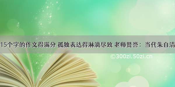 15个字的作文得满分 孤独表达得淋漓尽致 老师赞誉：当代朱自清