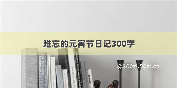 难忘的元宵节日记300字