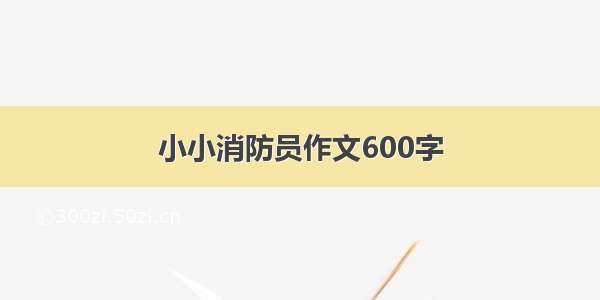 小小消防员作文600字