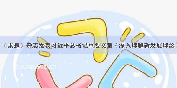 《求是》杂志发表习近平总书记重要文章《深入理解新发展理念》