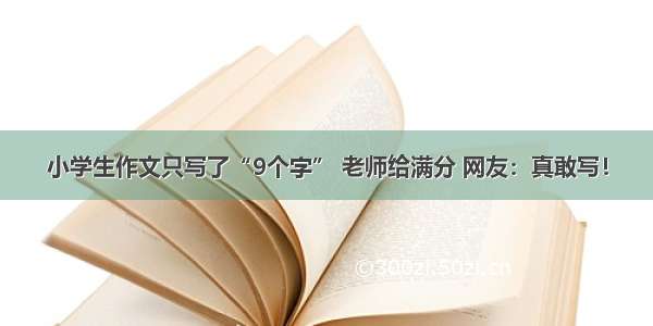 小学生作文只写了“9个字” 老师给满分 网友：真敢写！