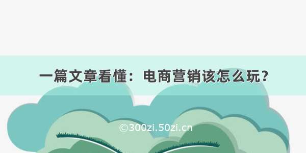 一篇文章看懂：电商营销该怎么玩？