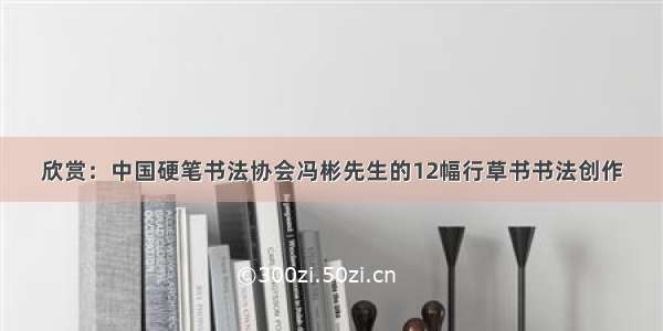 欣赏：中国硬笔书法协会冯彬先生的12幅行草书书法创作