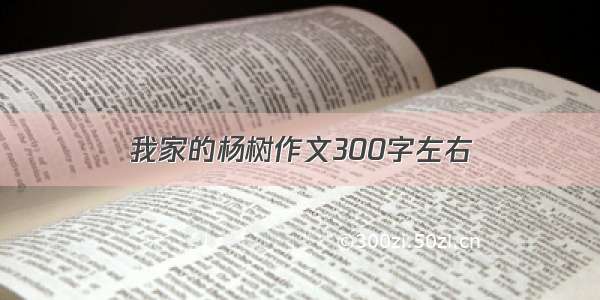 我家的杨树作文300字左右