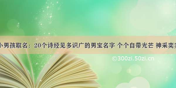 小男孩取名：20个诗经见多识广的男宝名字 个个自带光芒 神采奕奕