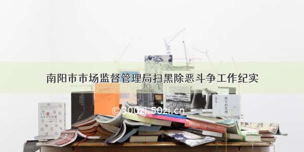 南阳市市场监督管理局扫黑除恶斗争工作纪实