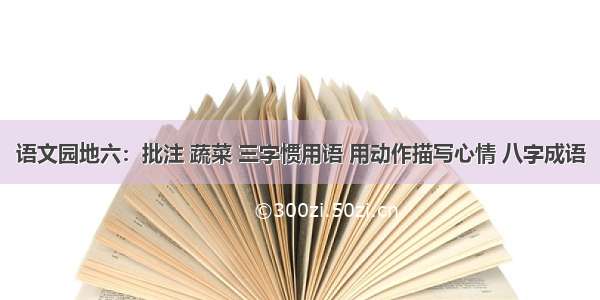 语文园地六：批注 蔬菜 三字惯用语 用动作描写心情 八字成语