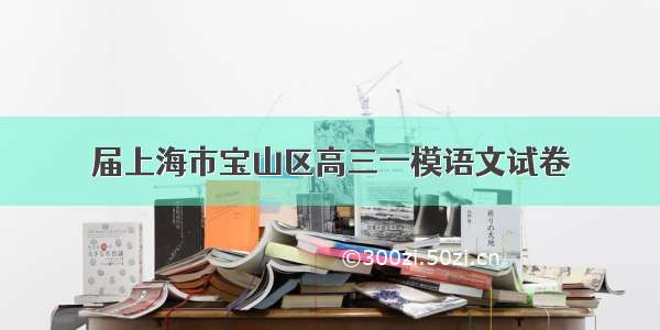 届上海市宝山区高三一模语文试卷