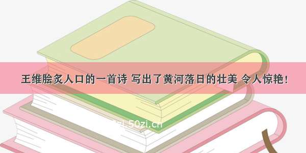 王维脍炙人口的一首诗 写出了黄河落日的壮美 令人惊艳！