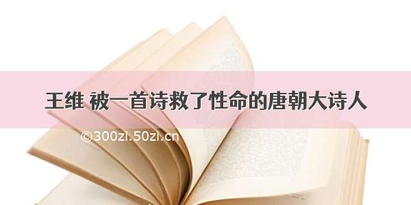 王维 被一首诗救了性命的唐朝大诗人