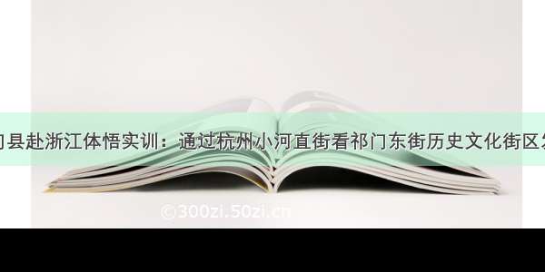 祁门县赴浙江体悟实训：通过杭州小河直街看祁门东街历史文化街区发展