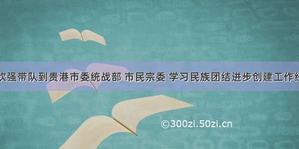 黄钦强带队到贵港市委统战部 市民宗委 学习民族团结进步创建工作经验