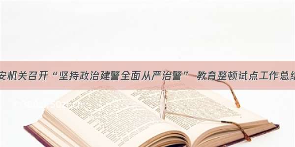 我市公安机关召开“坚持政治建警全面从严治警” 教育整顿试点工作总结观摩会