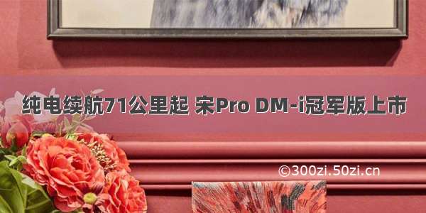 纯电续航71公里起 宋Pro DM-i冠军版上市