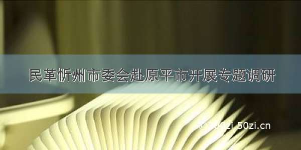 民革忻州市委会赴原平市开展专题调研