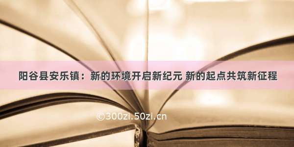 阳谷县安乐镇：新的环境开启新纪元 新的起点共筑新征程