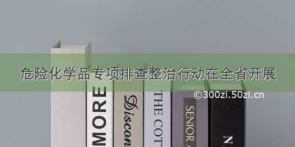 危险化学品专项排查整治行动在全省开展