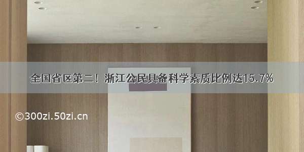 全国省区第二！浙江公民具备科学素质比例达15.7%