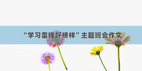 “学习雷锋好榜样”主题班会作文