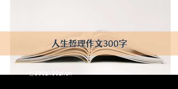 人生哲理作文300字