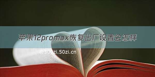 苹果12promax恢复出厂设置会怎样