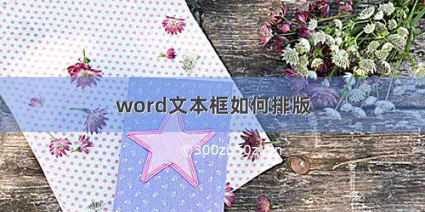 word文本框如何排版