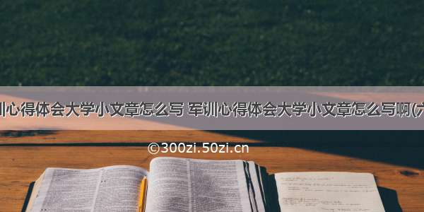 军训心得体会大学小文章怎么写 军训心得体会大学小文章怎么写啊(六篇)