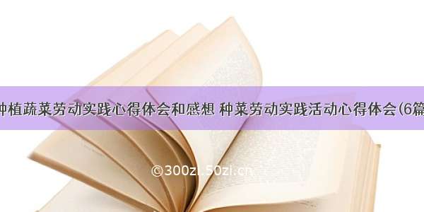 种植蔬菜劳动实践心得体会和感想 种菜劳动实践活动心得体会(6篇)