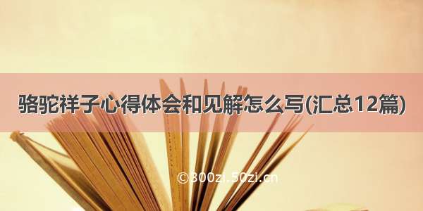 骆驼祥子心得体会和见解怎么写(汇总12篇)