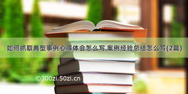 如何抓取典型事例心得体会怎么写 案例经验总结怎么写(2篇)