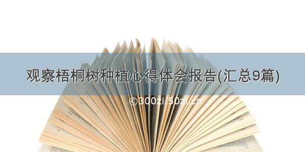 观察梧桐树种植心得体会报告(汇总9篇)