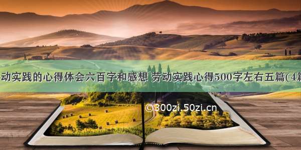 劳动实践的心得体会六百字和感想 劳动实践心得500字左右五篇(4篇)