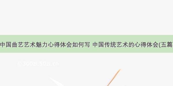 中国曲艺艺术魅力心得体会如何写 中国传统艺术的心得体会(五篇)