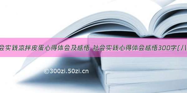 社会实践凉拌皮蛋心得体会及感悟 社会实践心得体会感悟300字(八篇)