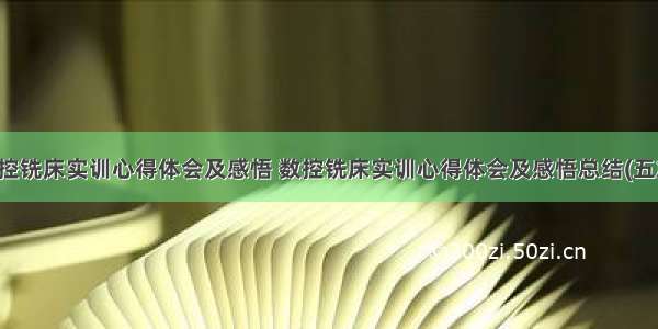 数控铣床实训心得体会及感悟 数控铣床实训心得体会及感悟总结(五篇)