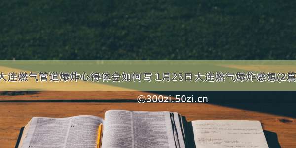 大连燃气管道爆炸心得体会如何写 1月25日大连燃气爆炸感想(2篇)
