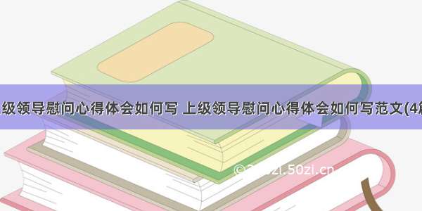 上级领导慰问心得体会如何写 上级领导慰问心得体会如何写范文(4篇)