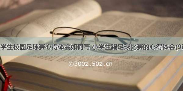 小学生校园足球赛心得体会如何写 小学生踢足球比赛的心得体会(9篇)