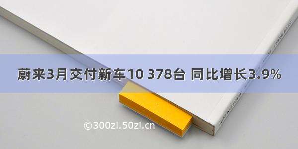 蔚来3月交付新车10 378台 同比增长3.9%