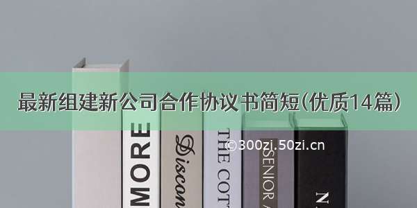 最新组建新公司合作协议书简短(优质14篇)