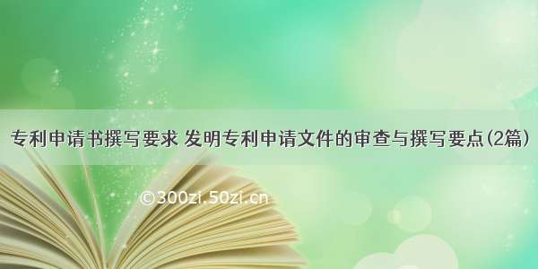 专利申请书撰写要求 发明专利申请文件的审查与撰写要点(2篇)